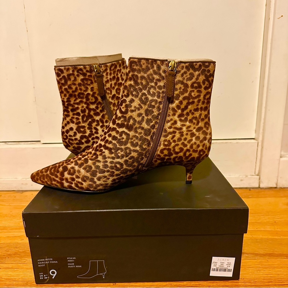 J. Crew Fiona Animal Print Ankle Booties NWT - Picture 2 of 4